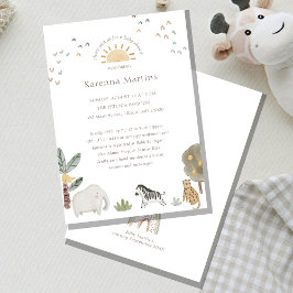 Invitación Baby Shower neutral de género de la acuarela del s