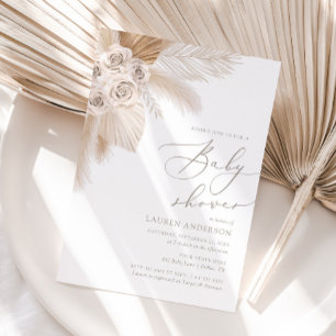 Invitación Baby Shower Neutral de género de la Grasa Boho Pam