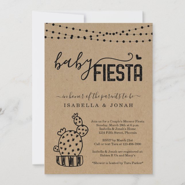 Invitación Baby Shower neutral de género de la pareja Baby Fi (Anverso)