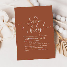 Invitación Baby Shower neutral de género de la terracota mini