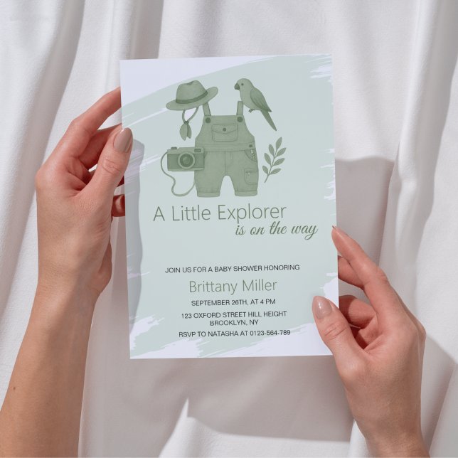 Invitación Baby Shower neutral de género de Little Explorer (Subido por el creador)