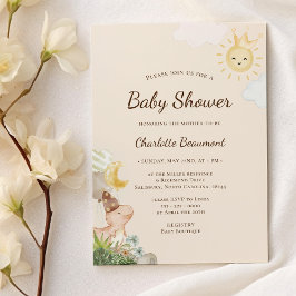 Invitación Baby Shower neutral de género de los dinosaurios b