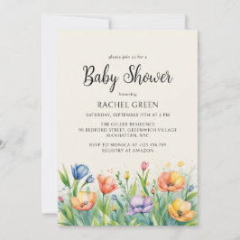 Invitación Baby Shower neutral de género de los jardines de a