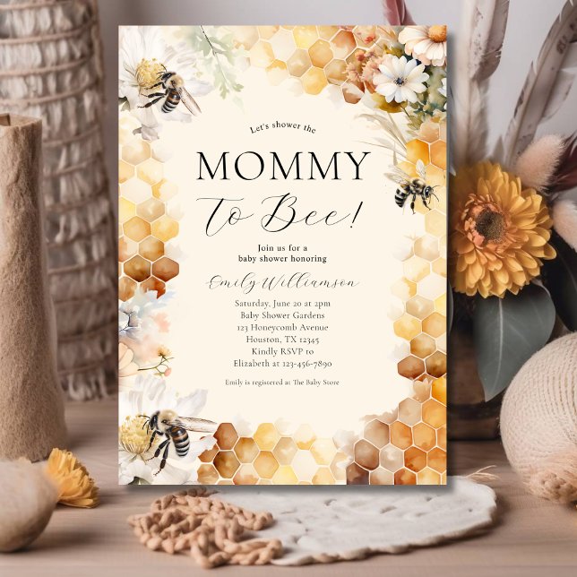 Invitación Baby Shower neutral de género de mamá en bebe (Subido por el creador)