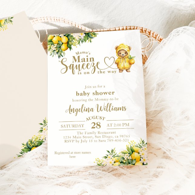 Invitación Baby Shower neutral de género de verano de Cítrico (Subido por el creador)