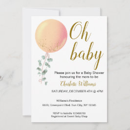 Invitación Baby Shower neutral de género editable