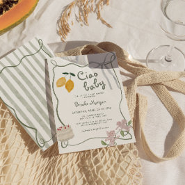 Invitación Baby Shower neutral de género limón italiano