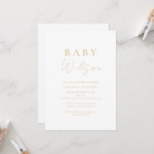Invitación Baby Shower neutral de género marrón cl
