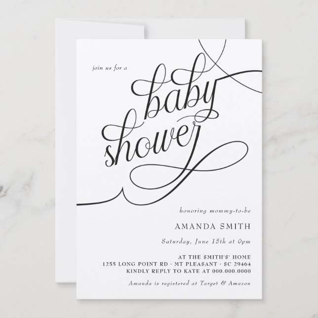 Invitación Baby Shower neutral de género masculino minimalist (Anverso)