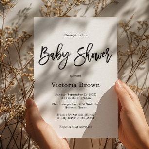 Invitación Baby Shower neutral de género minimalista