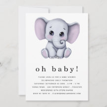 Baby Shower neutral de género sobre elefante cután