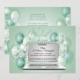 Invitación Baby Shower neutral de género virtual para portáti