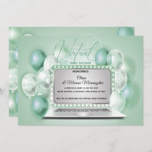 Invitación Baby Shower neutral de género virtual para portáti
