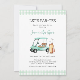 Invitación Baby Shower Neutral de golf de género