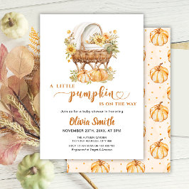Invitación Baby Shower neutral de la calabaza en otoño
