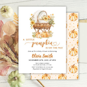 Invitación Baby Shower neutral de la calabaza en otoño