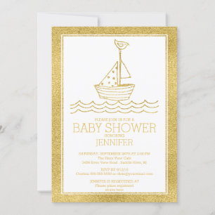 Invitación Baby Shower Neutral de la embarcación náutica de o