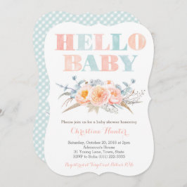 Invitación Baby Shower Neutral de la pluma de género