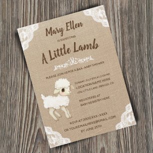 Invitación Baby Shower Neutral de las ovejas para bebés