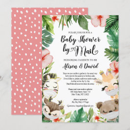 Invitación Baby Shower neutral de los amigos de Safari por co