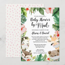 Invitación Baby Shower neutral de los amigos de Safari por co