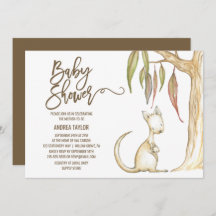 Baby Shower neutral de los canguros australianos y
