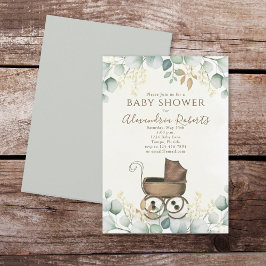 Invitación Baby Shower Neutral de portador de venas de género