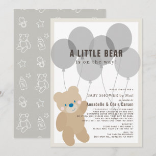 Invitación Baby Shower neutral de sexo de osezal por correo