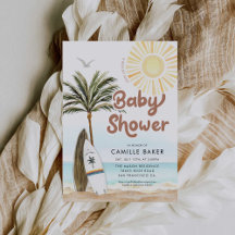 Baby Shower Neutral de Sexo de Surfing en Playa