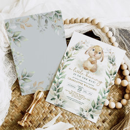 Invitación Baby Shower Neutral de Springtime Bunny Easter Rab