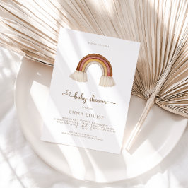 Invitación Baby Shower neutral del boho arcoiris