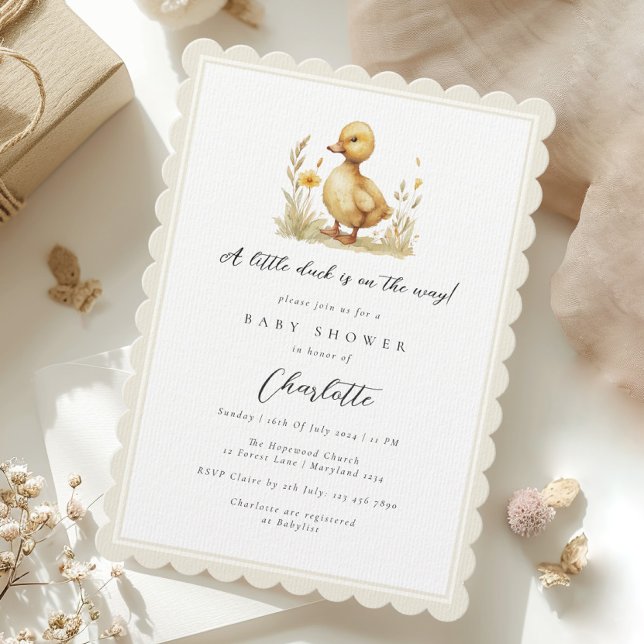 Invitación Baby Shower Neutral del pato neutro de género (Subido por el creador)