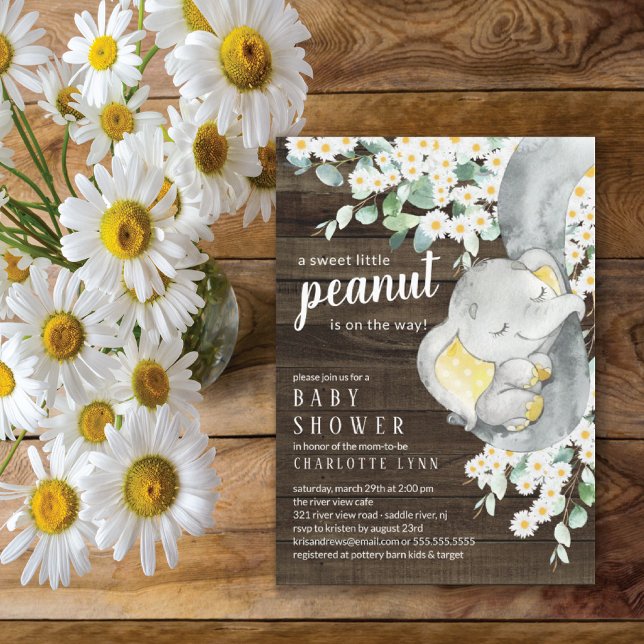 Invitación Baby Shower Neutral del pequeño cacahuete (Subido por el creador)