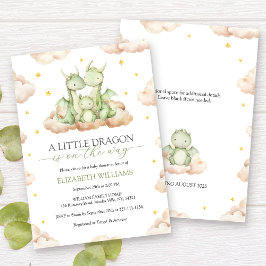 Invitación Baby Shower Neutral del Pequeño Dragón de Género