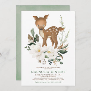 Invitación Baby Shower Neutral Forestal de Marfil
