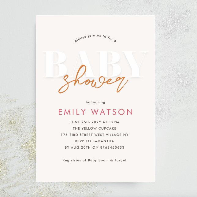 Invitación Baby Shower Neutral moderno (Subido por el creador)