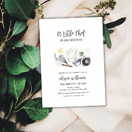 Invitación Baby Shower Neutral Moderno de Chef Neutral de Gén