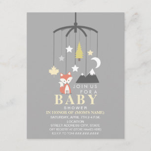 Invitación Baby Shower Neutral Moderno de Fox Mobile