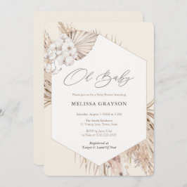 Invitación Baby Shower Neutral Natural Pampas Grass
