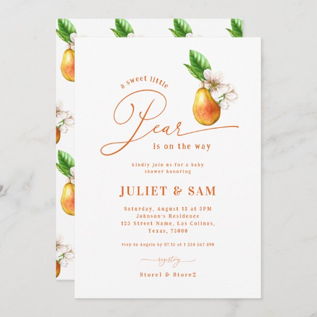 Invitación Baby Shower Neutral para el género Sweet Little Pe