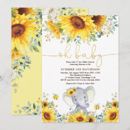 Invitación Baby Shower Neutral para Elefantes de Sunflowers G