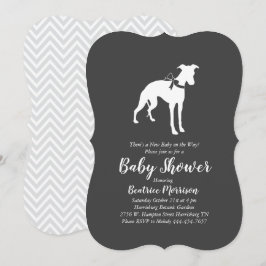 Invitación Baby Shower Neutral para perros de Whippet