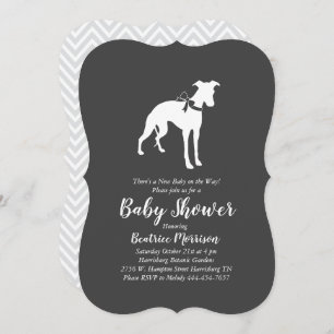 Invitación Baby Shower Neutral para perros de Whippet
