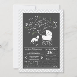 Invitación Baby Shower Neutral para perros de Whippet