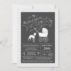 Invitación Baby Shower Neutral para perros de Whippet