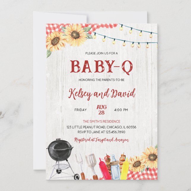 Invitación Baby Shower Neutral para preguntas y respuestas so (Anverso)