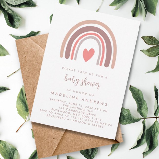 Invitación Baby Shower neutral sobre el género arcoiris del B (Subido por el creador)