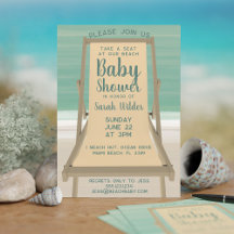 Baby Shower Neutral Turquoise Ocean Beach