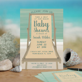 Invitación Baby Shower Neutral Turquoise Ocean Beach