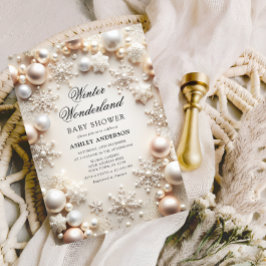 Invitación Baby Shower Neutral Winter Wonderland